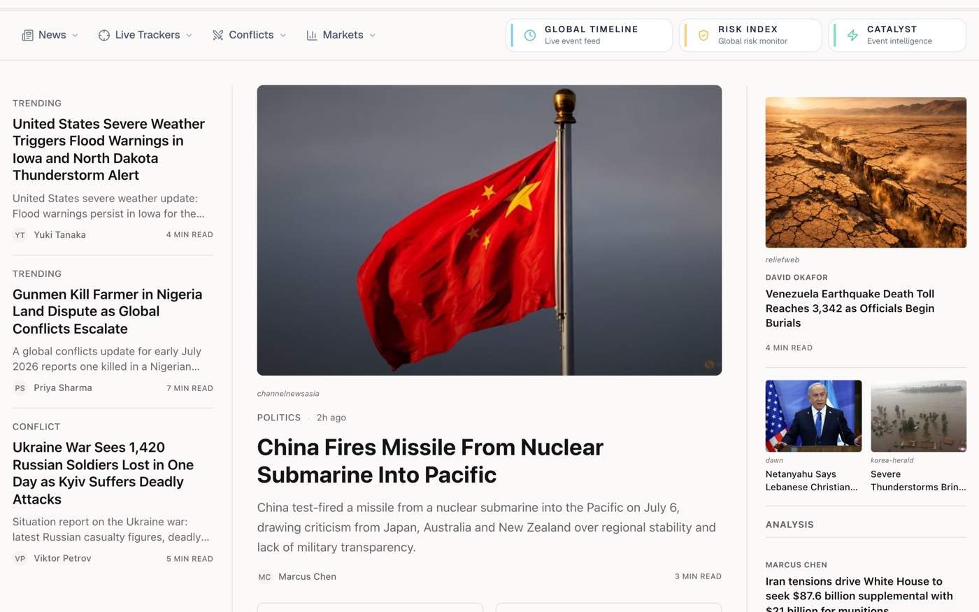 The World Now — live site